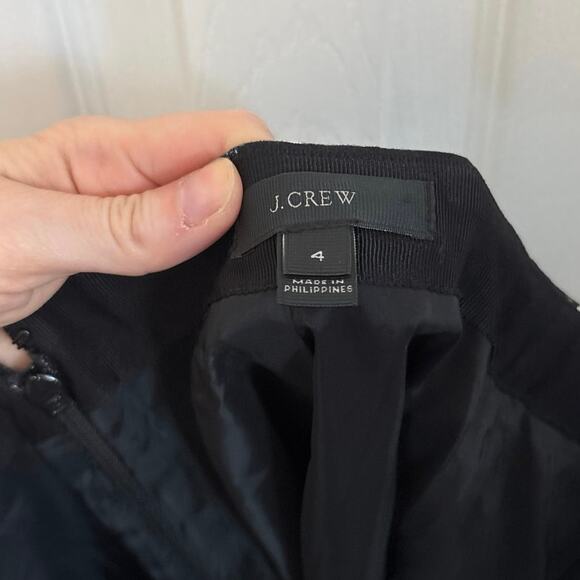 J.Crew Black Mirrored Floral Pencil Midi Skirt Career Office Dark Floral Size 4 - Picture 8 of 10